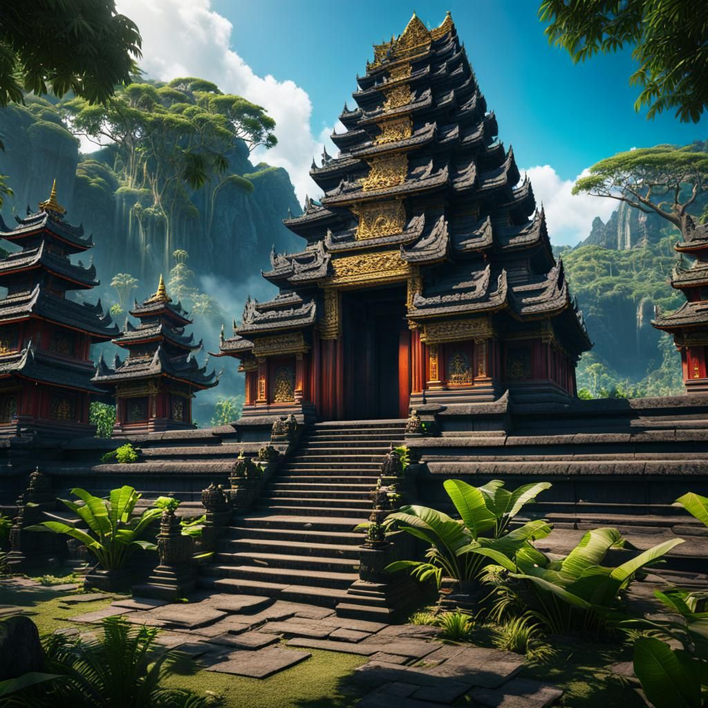 Ornate Temple in Bali, Indonesia