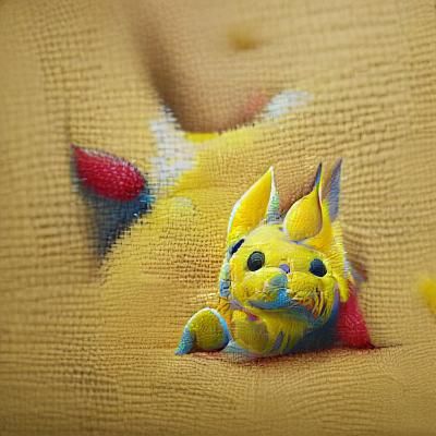 Detailed 8K Painting of a Cute Pikachu Plushie