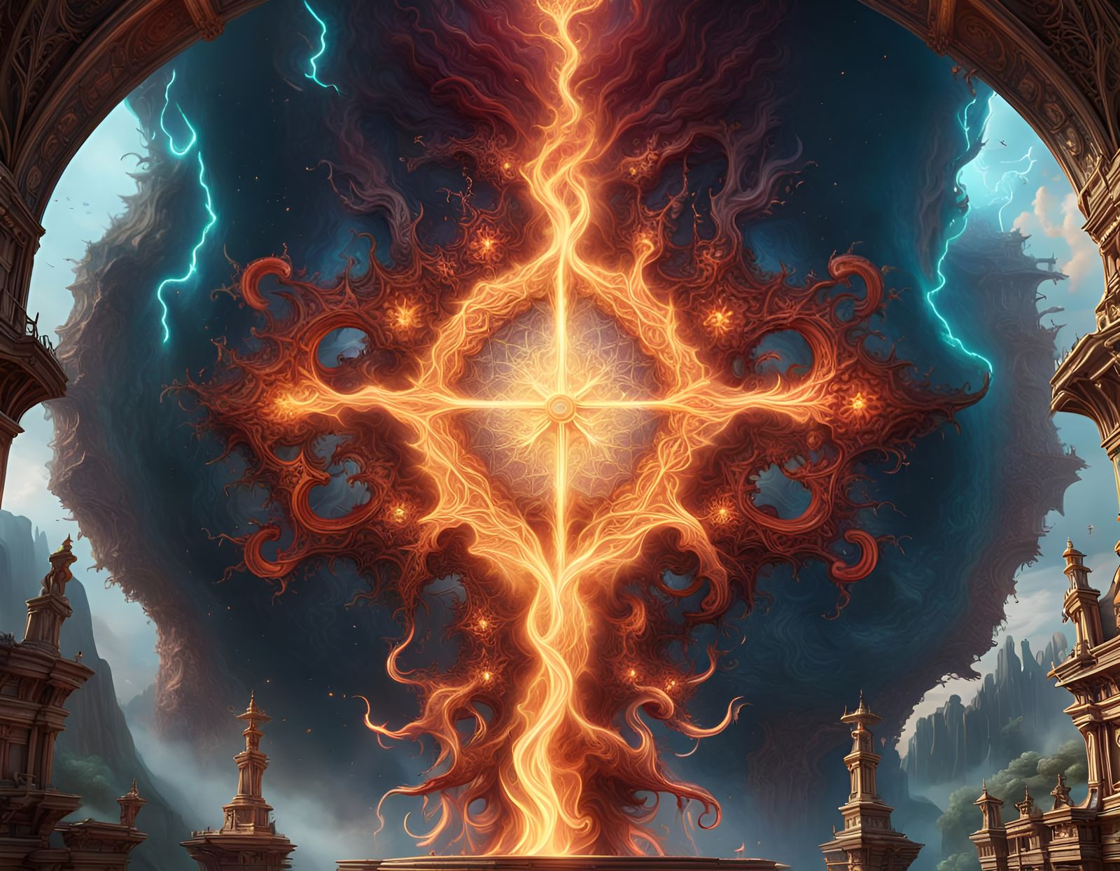 Spiritual Ascension and Catharsis in Detailed Fantasy Art