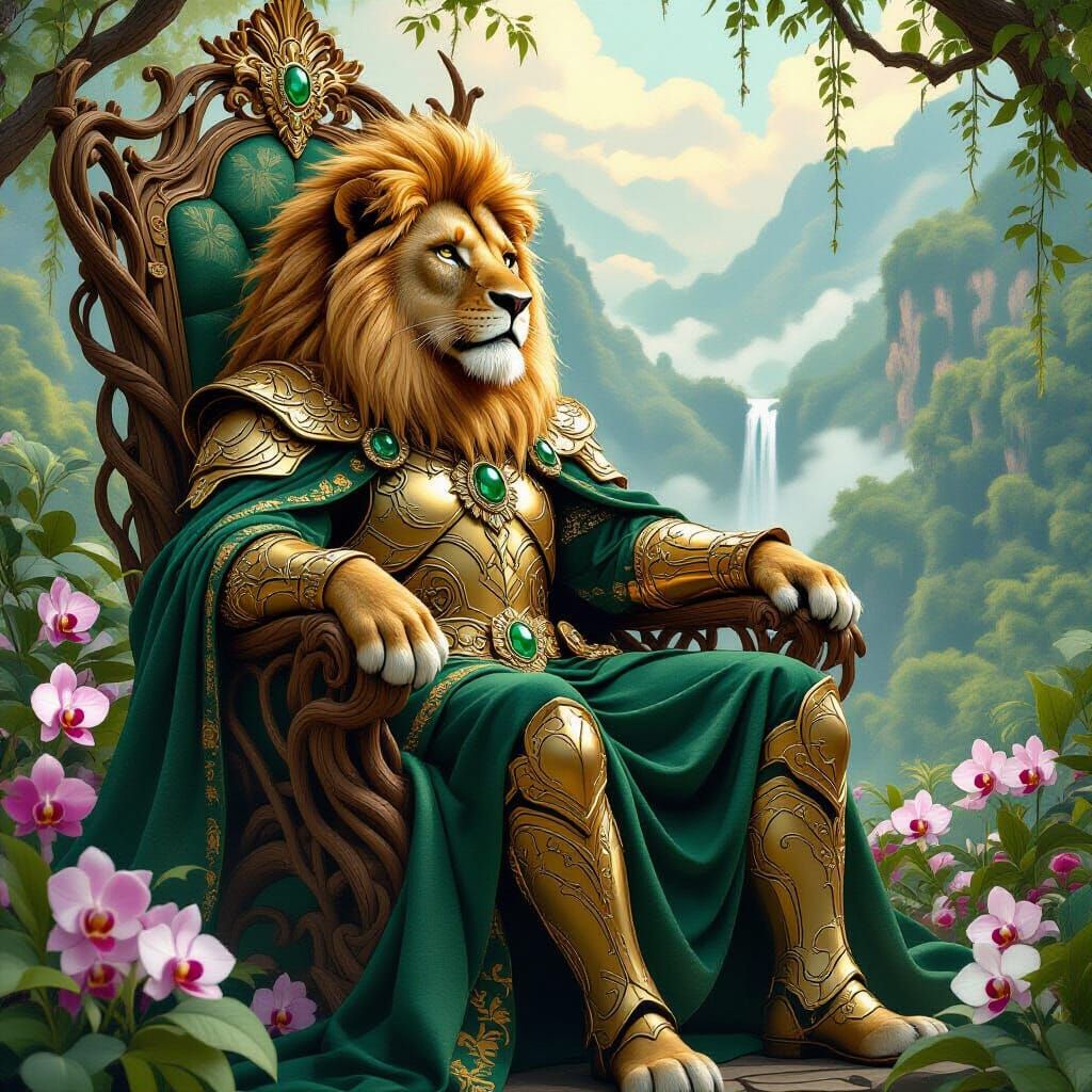 Lion King in Art Nouveau Style