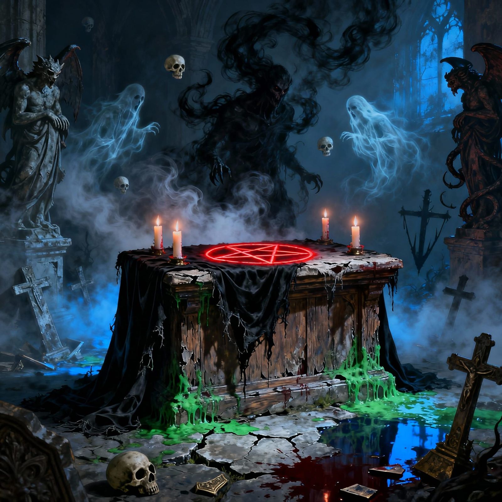 Macabre Last Rites in Ethereal Mist