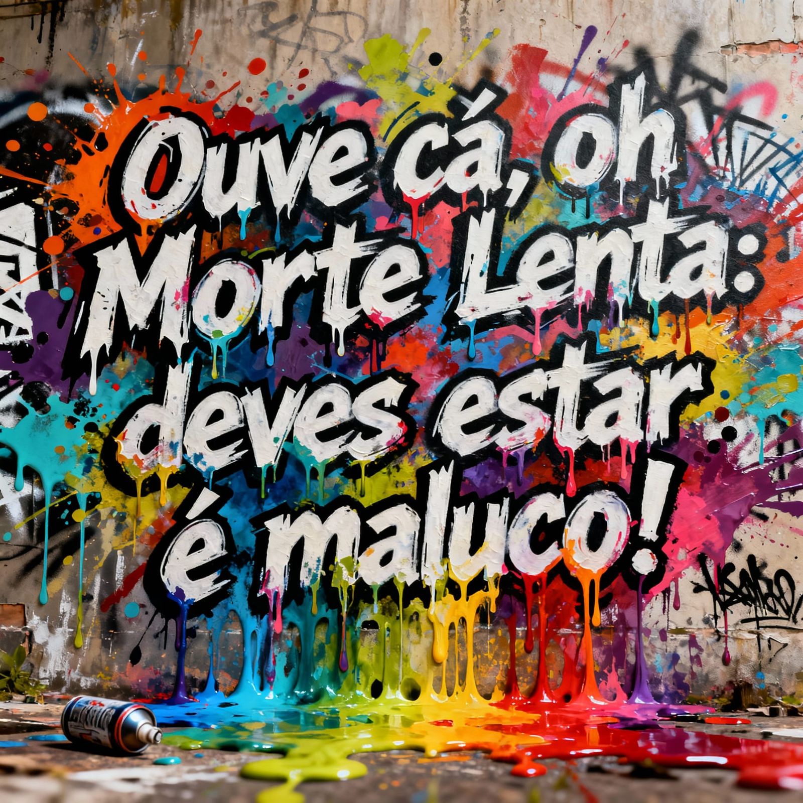 Graffiti Art of 'Slow Death' Character in Vibrant Splash Sty...