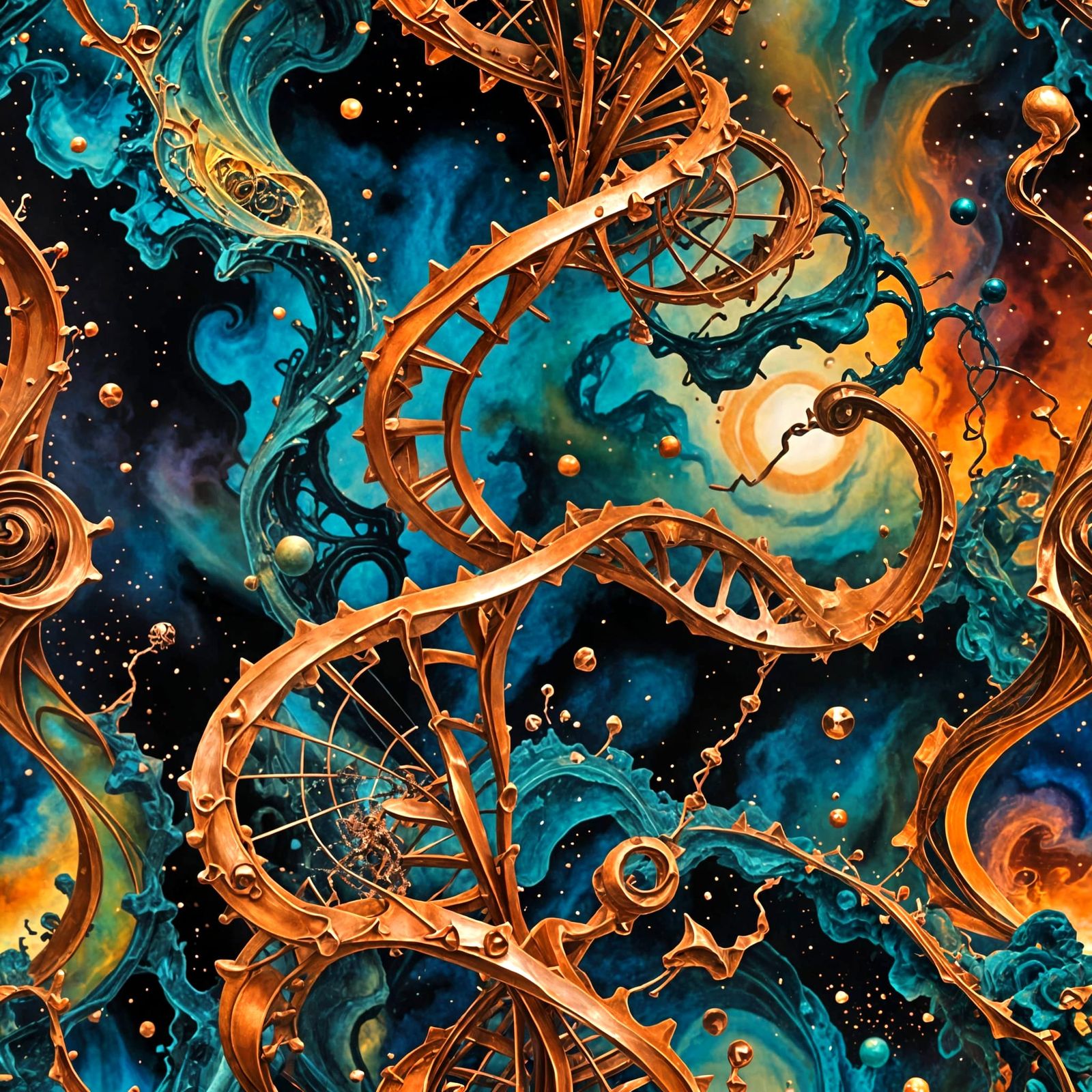 Twisted Copper Poltergeist in Abstract Sculpture Style