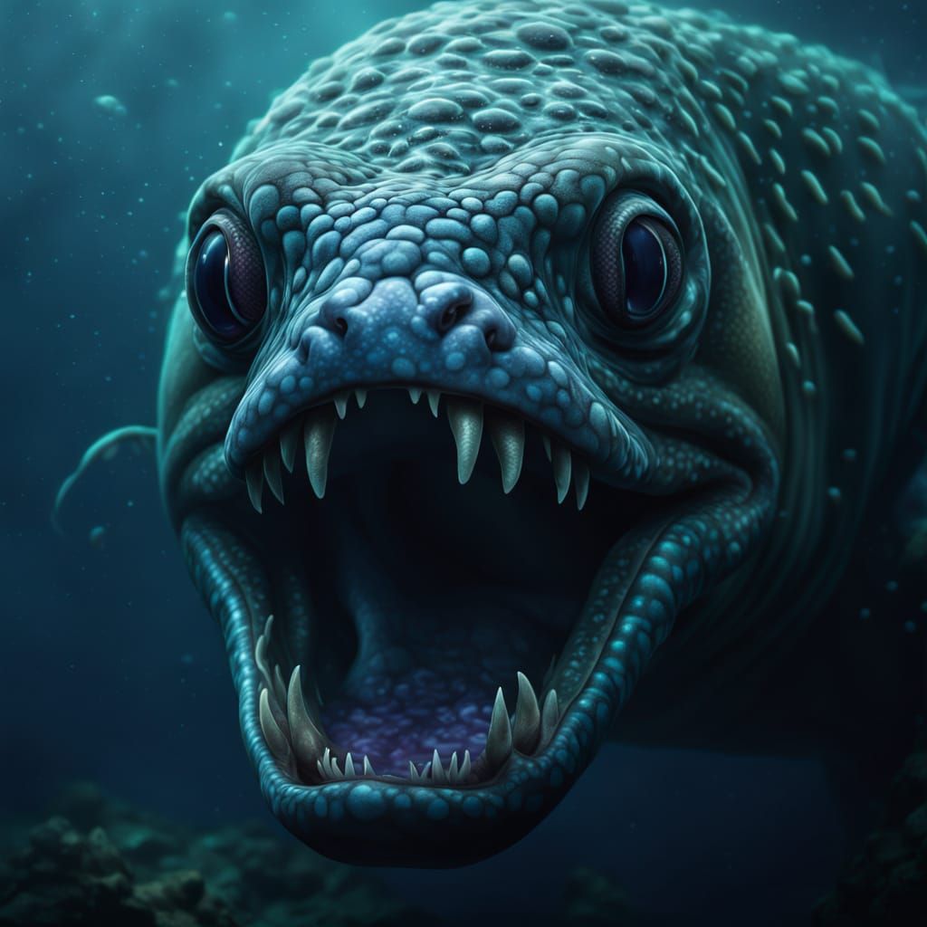 Gargantuan Moray Eel Engulfs Diver in the Marianas Trench