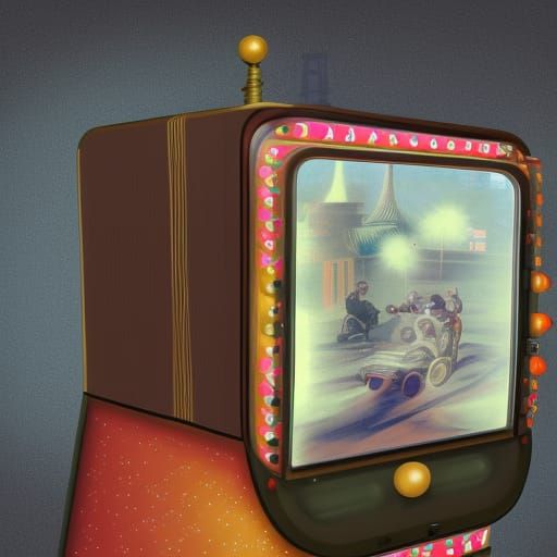 1920s Video Game Console in Hyperrealistic Style