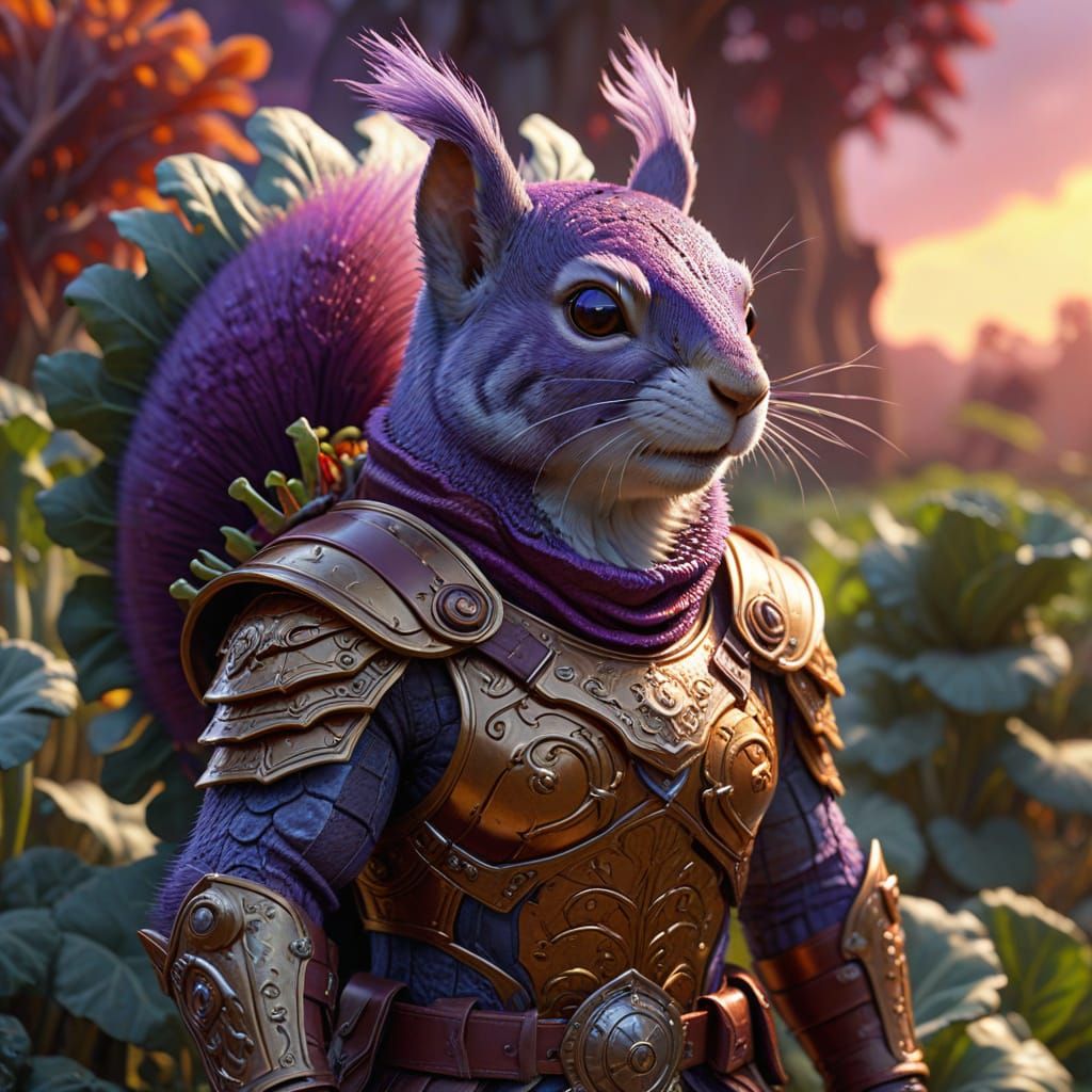 Squirrel Warrior in Fantasy Punk Armor