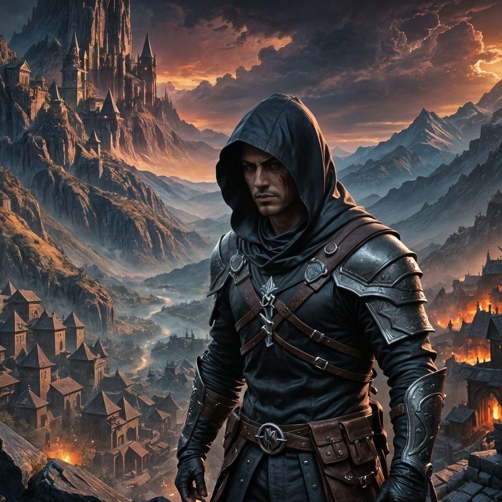 Hyperrealistic Dark Fantasy Assassin Portrait in Stunning 8k...