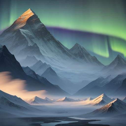 Majestic Monte Everest Landscape Art in Zbrush Style