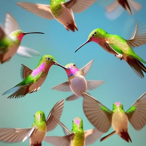 Hummingbirds in Flight