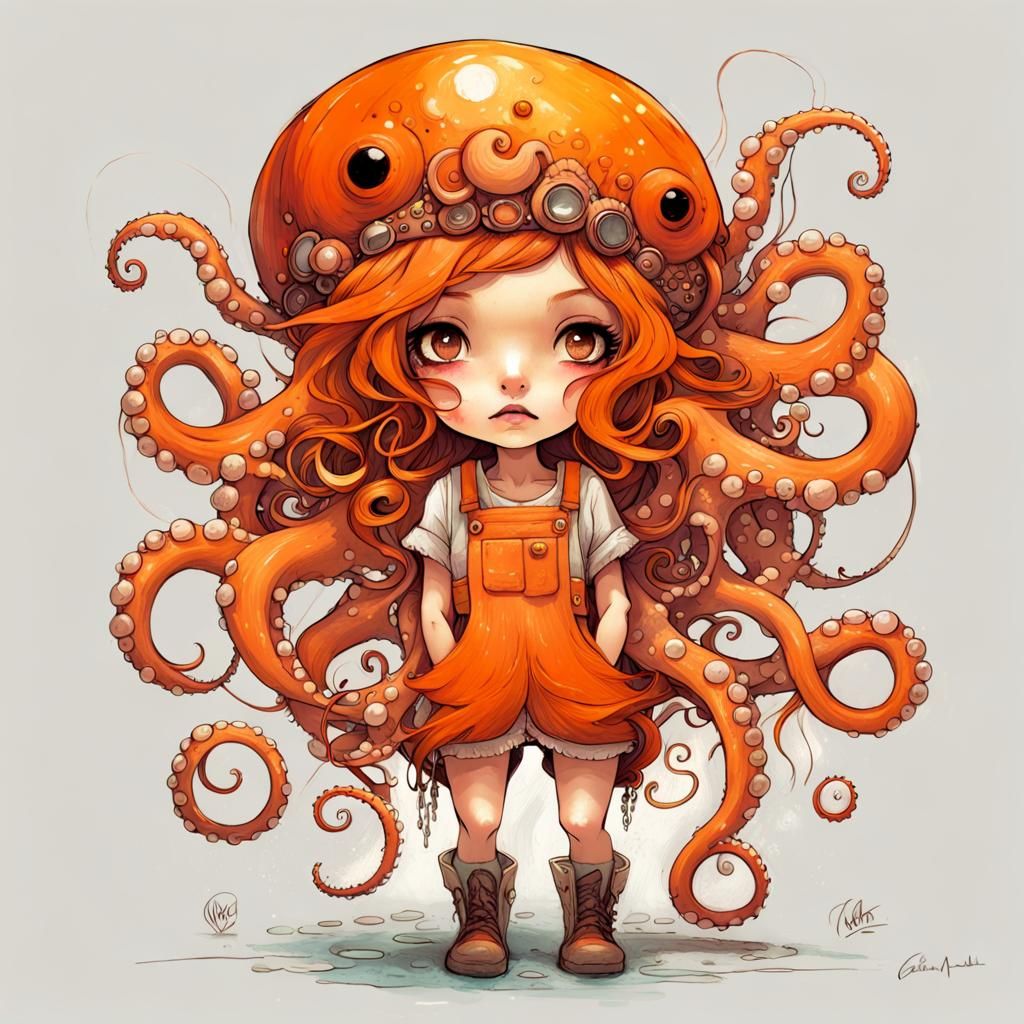 Orange Octopus 1