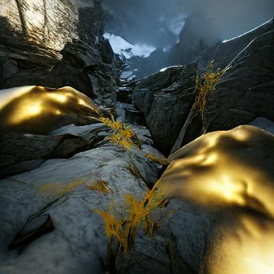 Gold Veins in Dark Mountain Pass