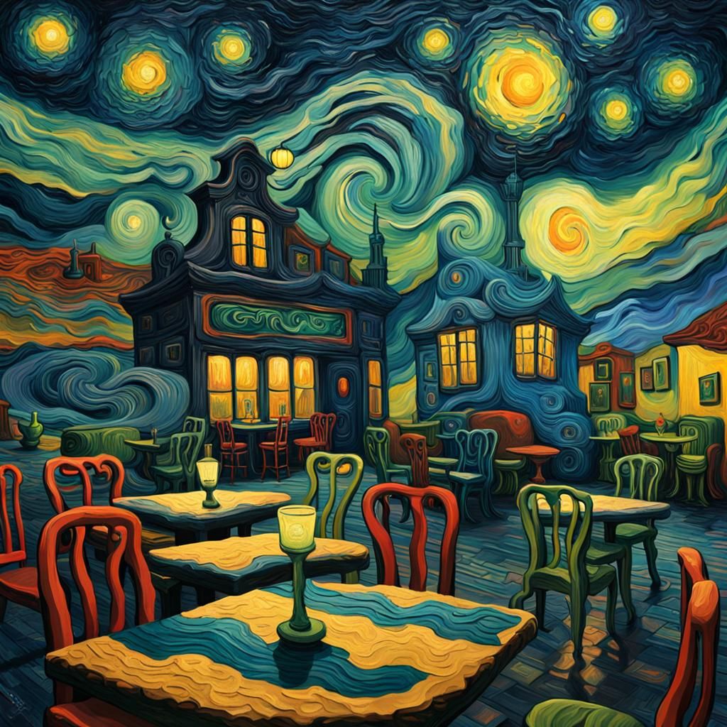 Van Gogh Inspired Dreamscape: The Nocturnal Café