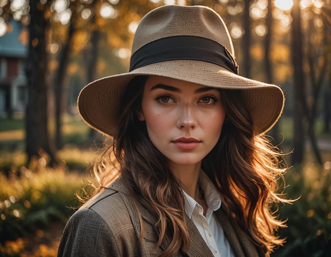 Girl in Hat: Expressionist Digital Oil Painting