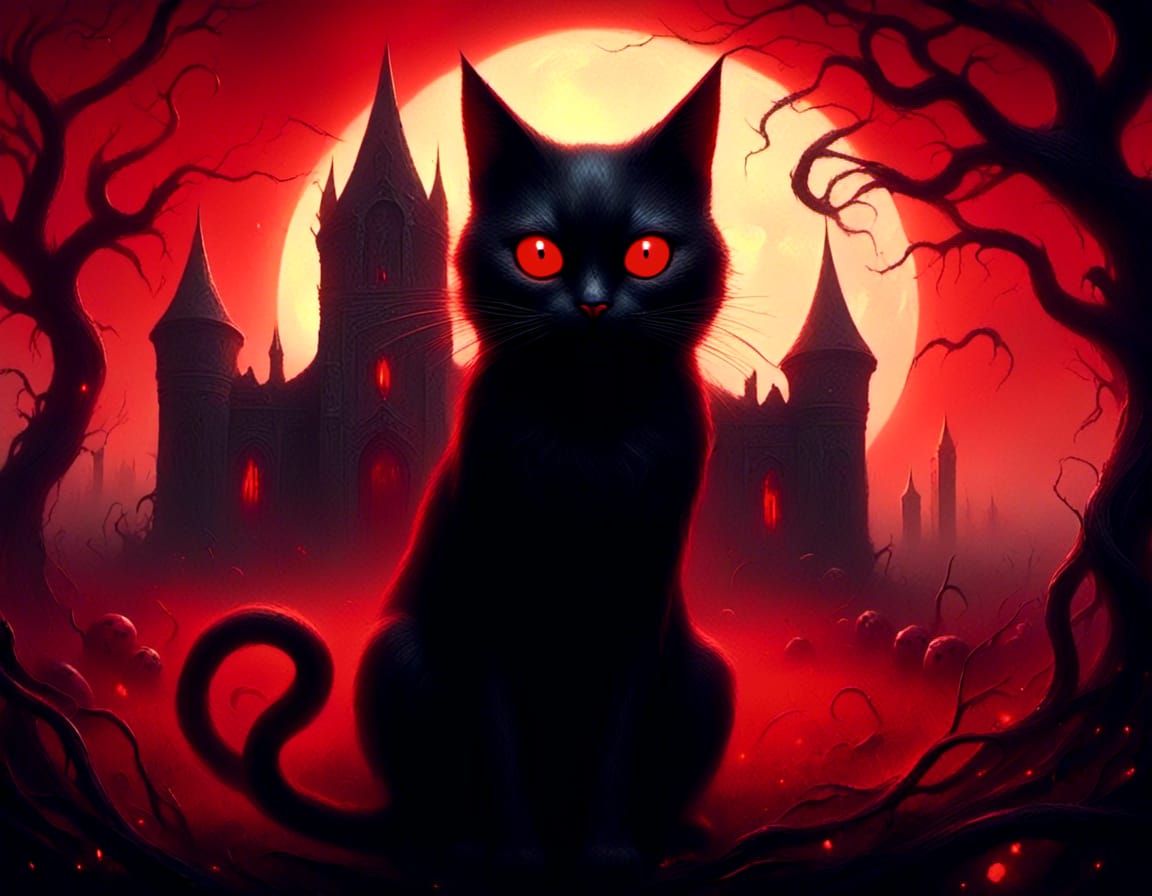 <lora:Black Theater:1.0><lora:Terror cat:1.0>Uncanny atmosph...