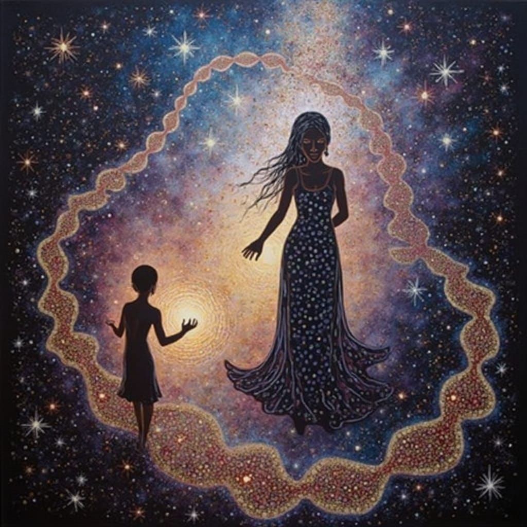 Cosmic Aboriginal Mother of Creation in Fractal Elegance