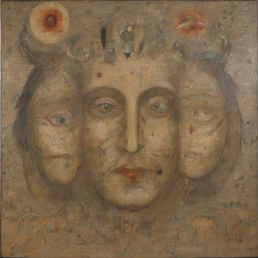 Surreal Mosaic Art Depicts Vampiric Figures in Gothic Style