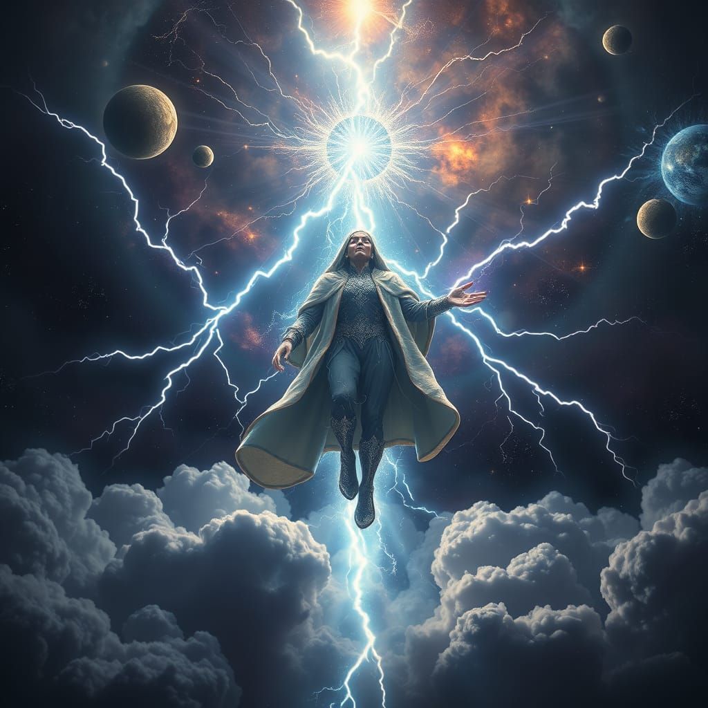 Cosmic Deity Unleashes Celestial Fury in Space