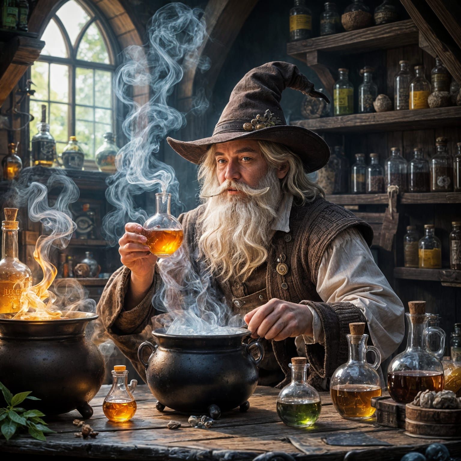 Ethereal Fantasy Potion Tester in Misty Scenery