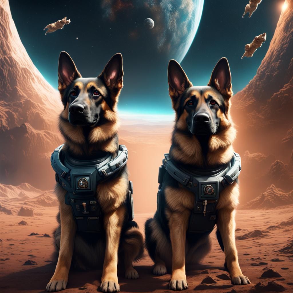 German Shepherds Explore Deep Space
