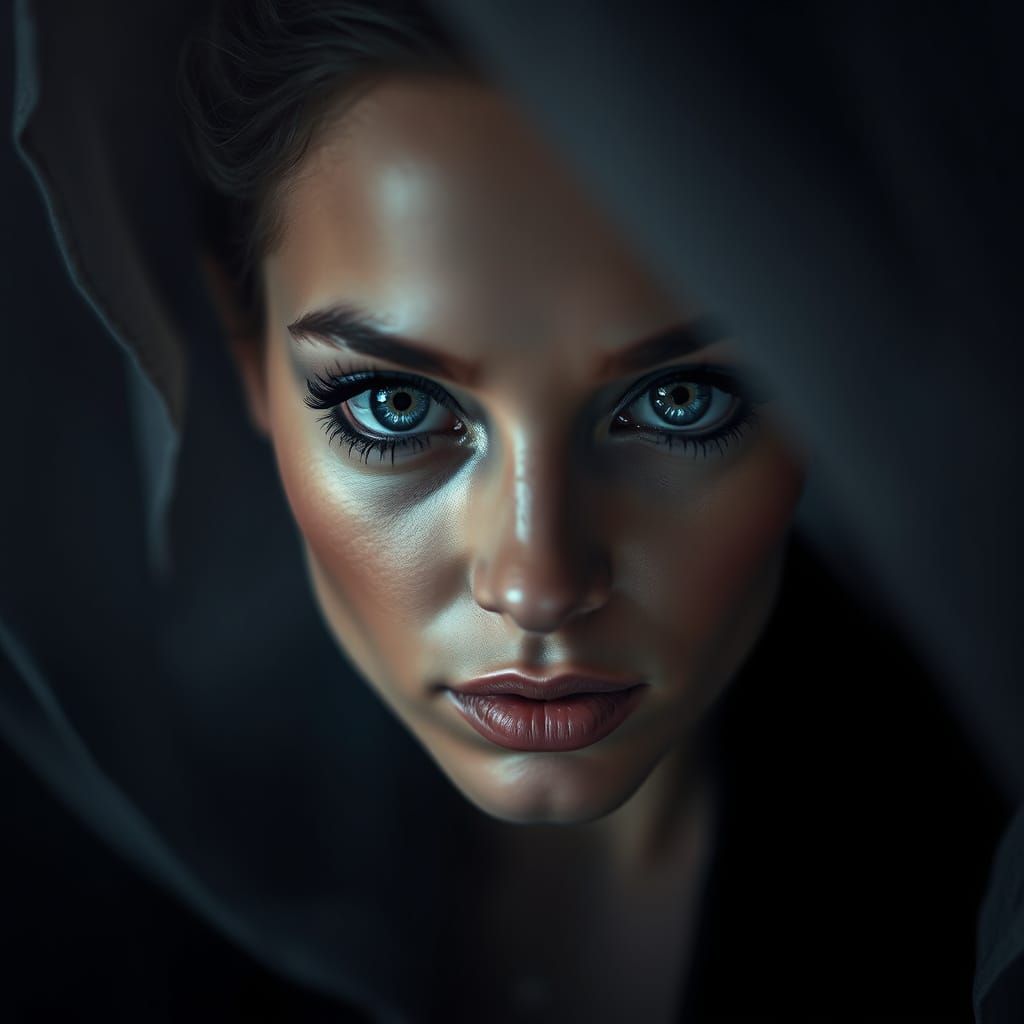 Ethereal Beauty in Moody Hyperrealism