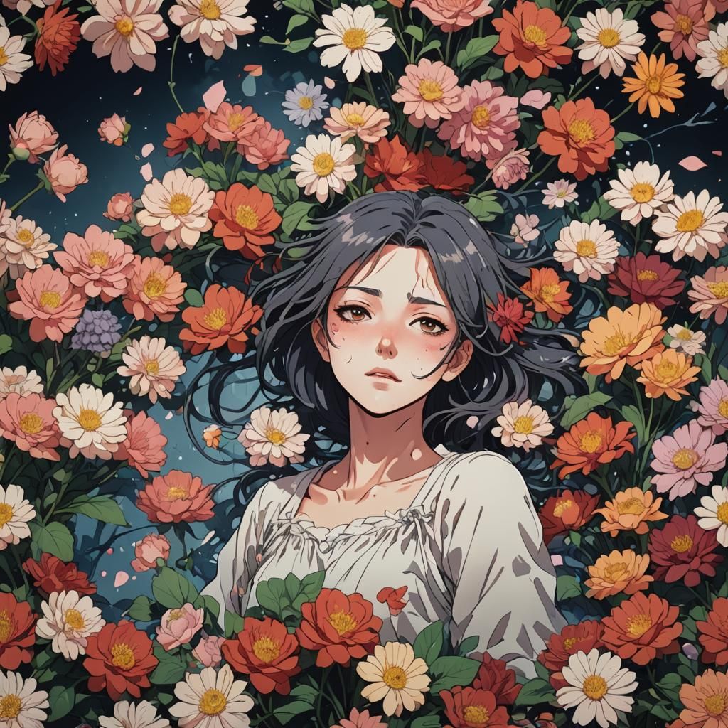 Flowers Bloom from Grave: Anime Style Art