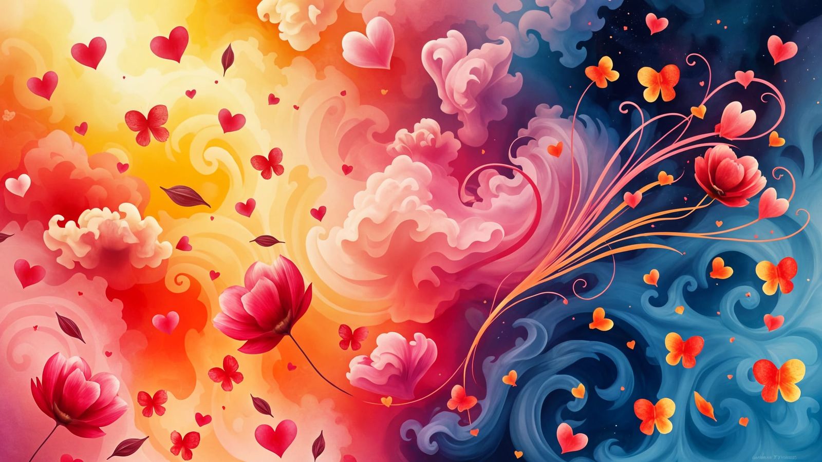 Love in Candyland: A Vibrant Gouache Wonderland