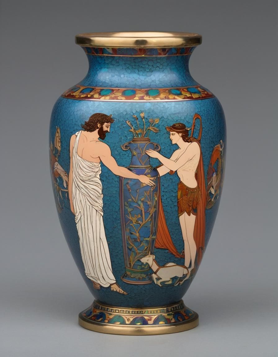 Odysseus Meets Circe: Cloisonné Vase Art