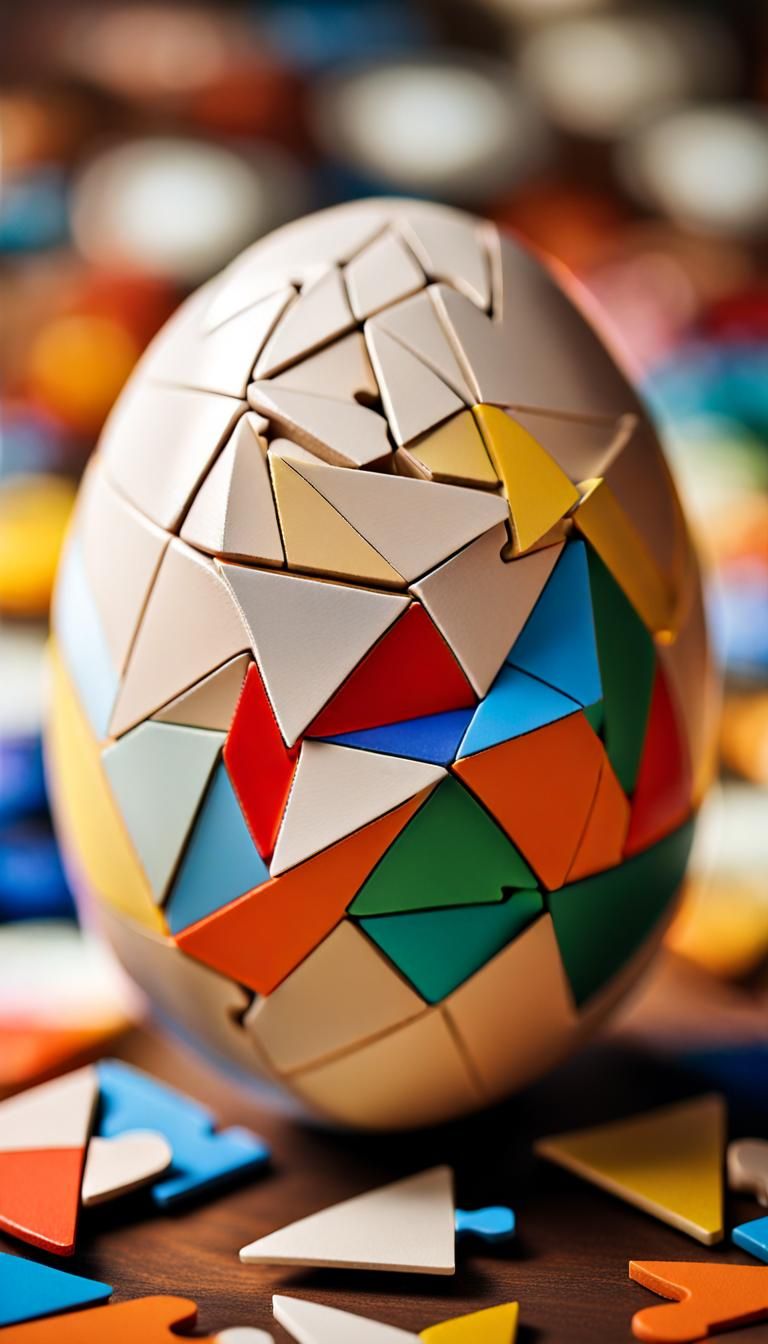 Intricate Puzzle Egg Tangram in Professional Photography