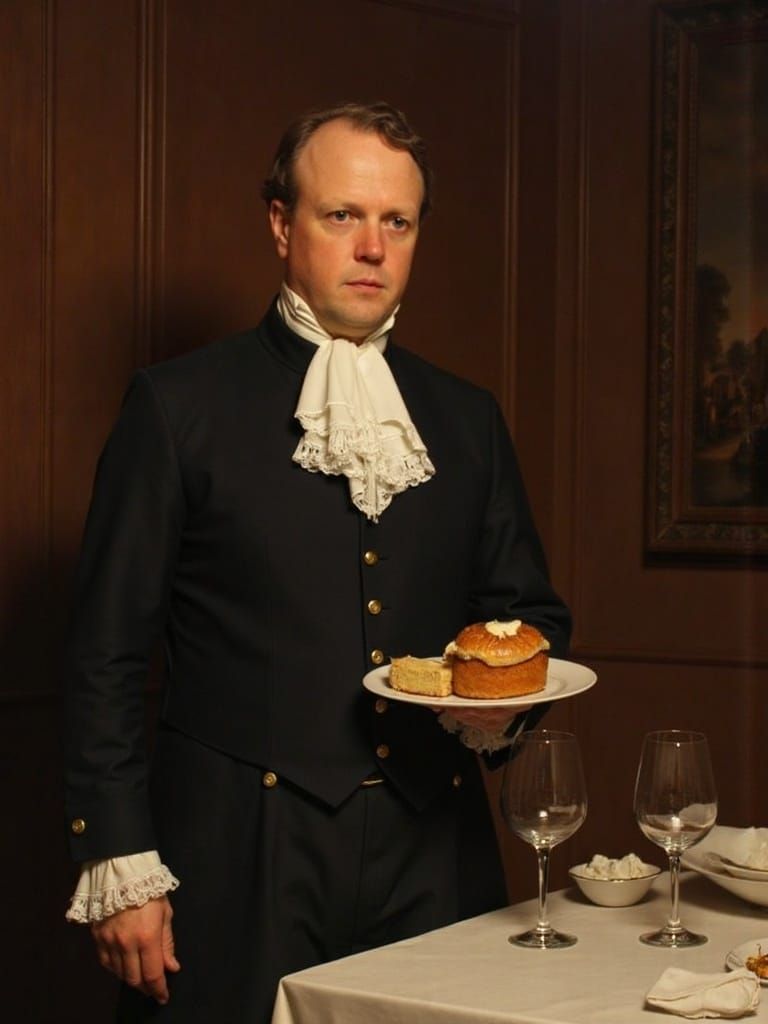 Butler Serving Dinner in a Swedish Castle, 1815