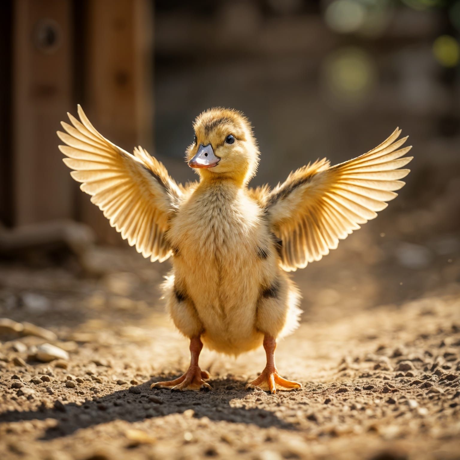 Duckling's Magnificent Dance in Farmyard Scene