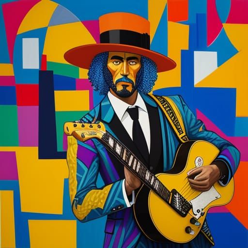 Cubist Portrait of Brother Bretzel in Vibrant, Dynamic Style