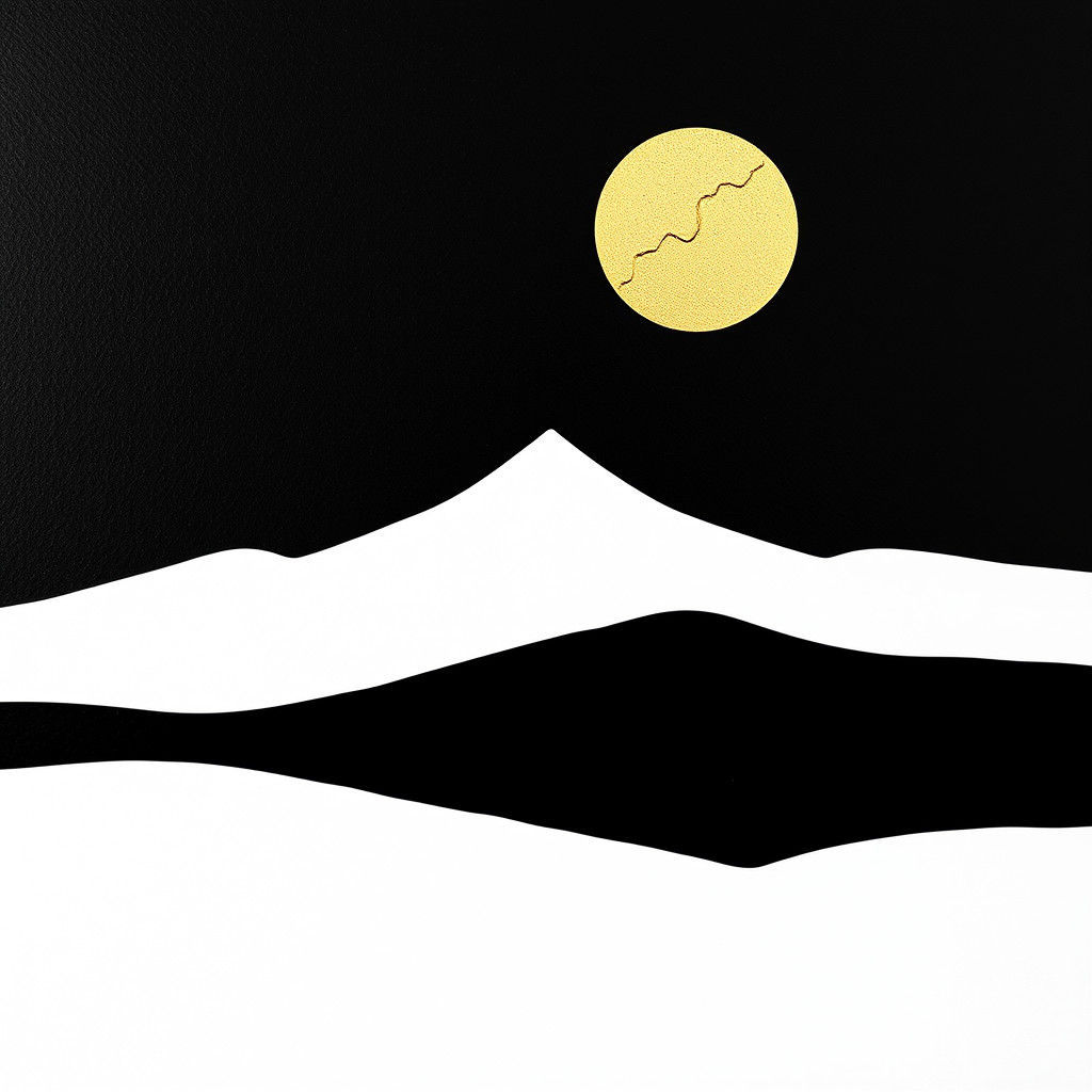 Minimalist Landscape Art with Geometric Shapes