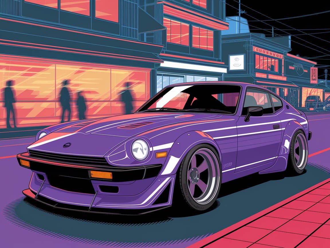 Sleek Lavender 240ZG Showcases Modern Design in Vaporwave Co...