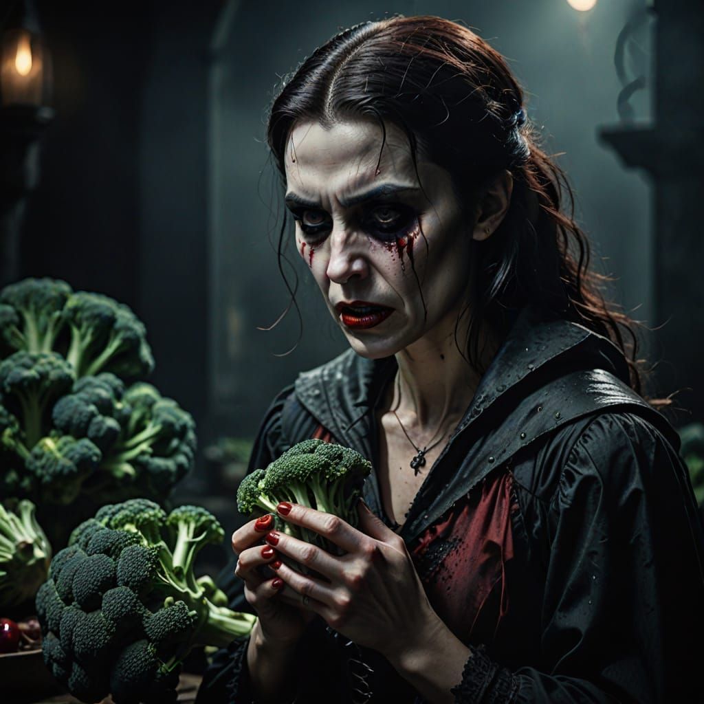 Ethereal Vampire Woman in Tears of Blood, Cinematic Still