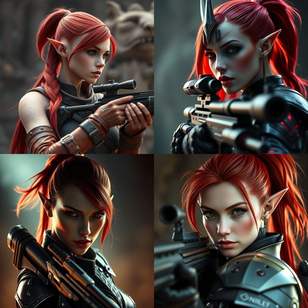 Eldar Warrior in Warhammer 40000 Style