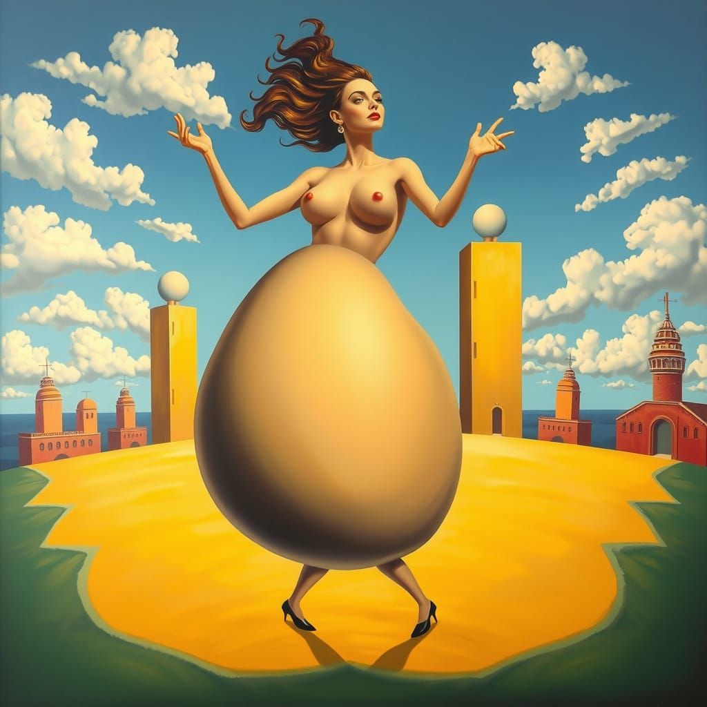 Surreal Futuristic Dancer in Symmetrical Harmony