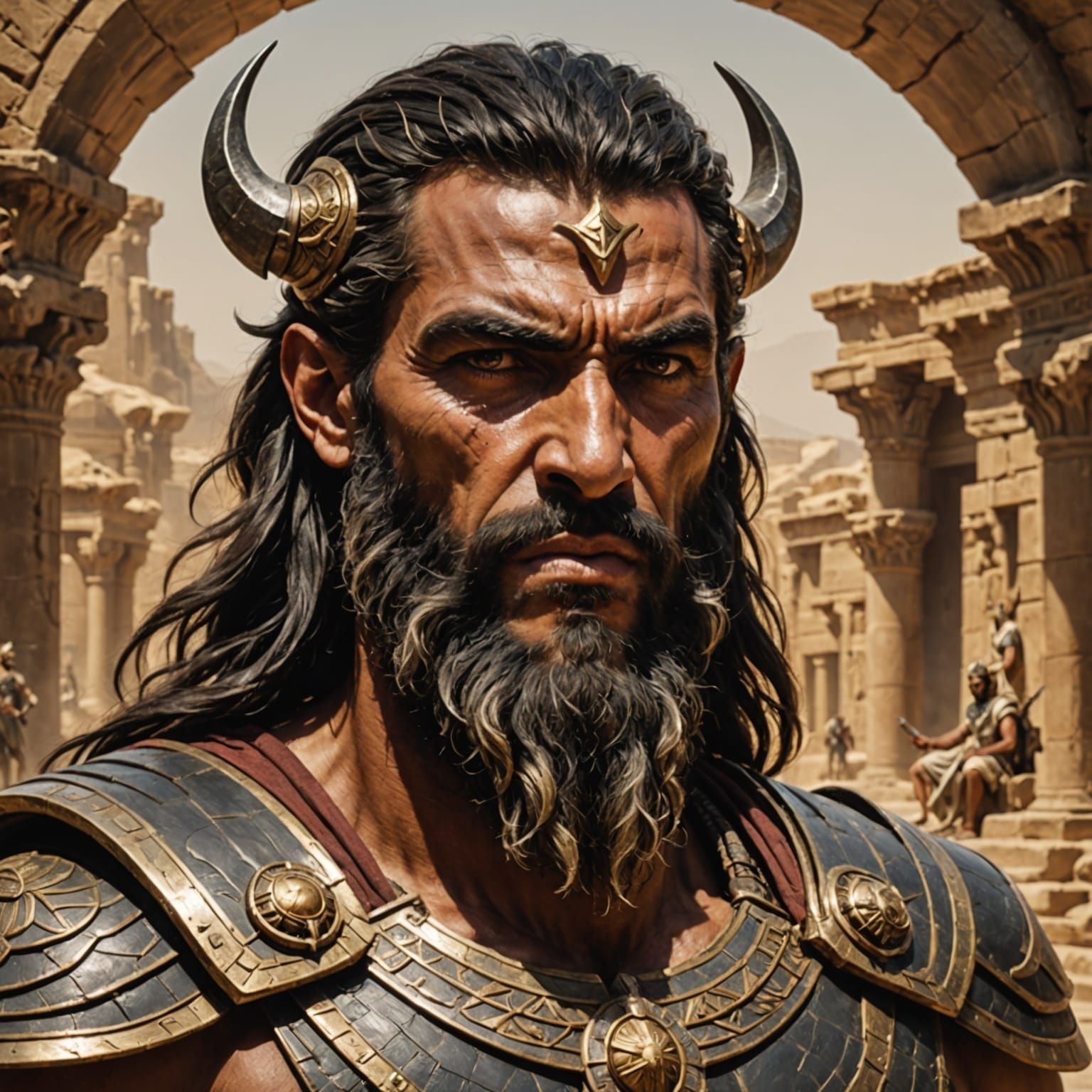 Majestic Lion in Ancient Greek Art Style