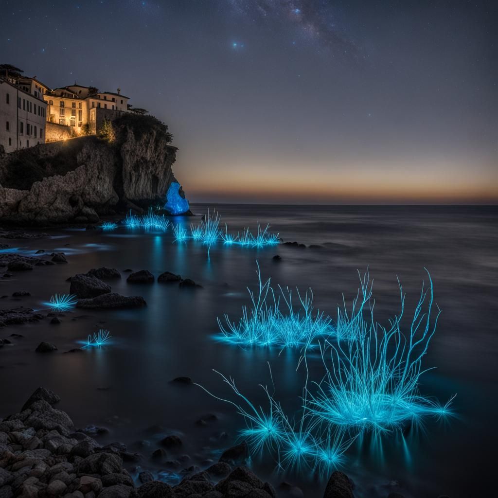 Bioluminescent New Year Celebration: An Ethereal Glow