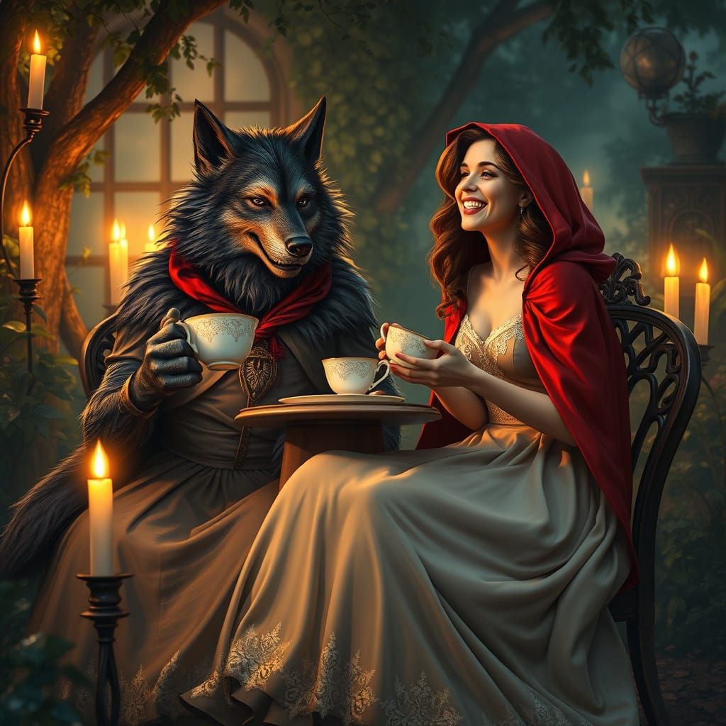 Whimsical Tea Party in a Candle-Lit Garden