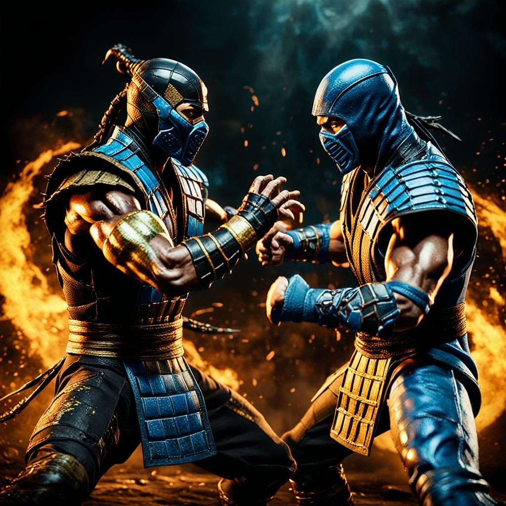 Scorpion vs Sub-Zero in Mortal Kombat Arena