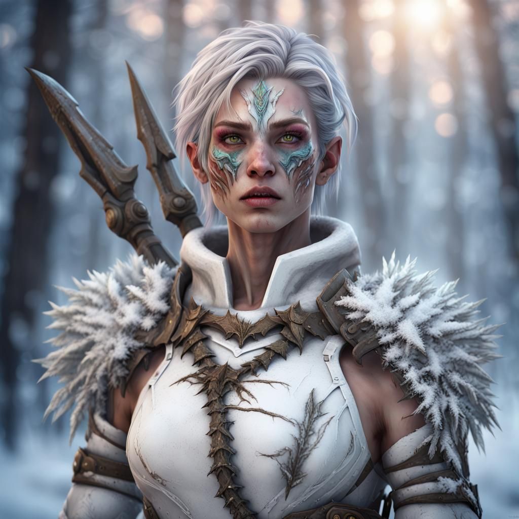 Female snow elf warrior