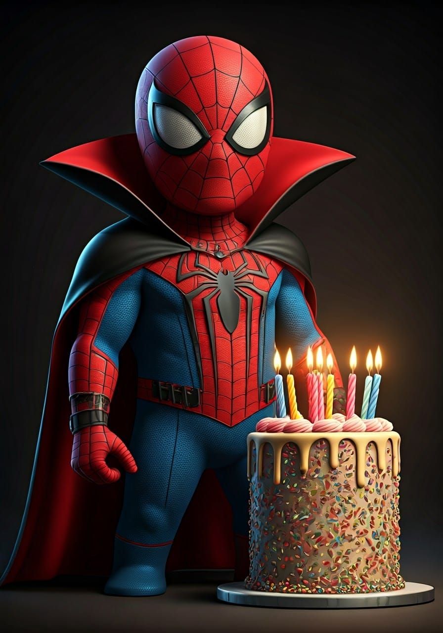 Spiderman Celebrates Halloween in Futuristic Digital Art