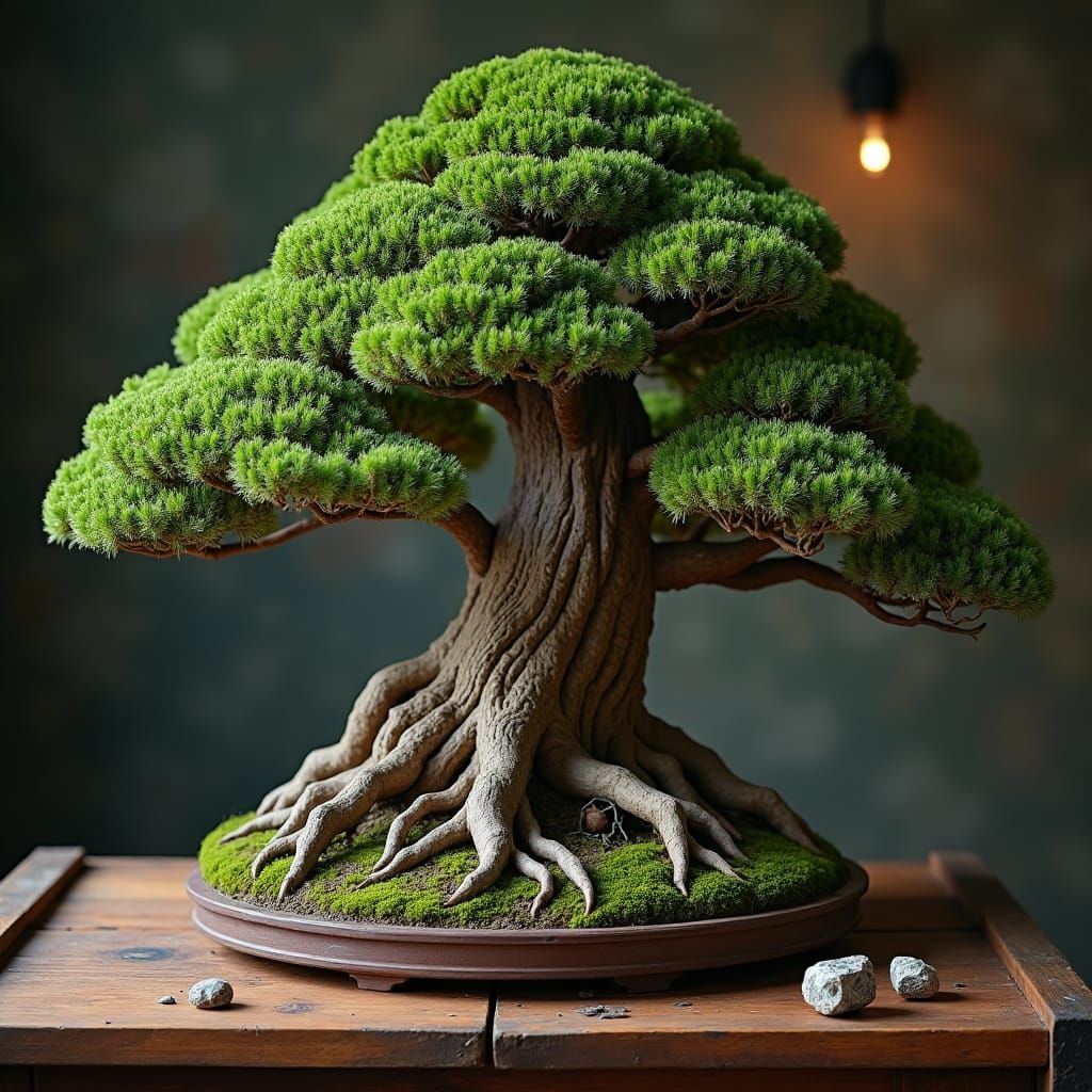 Bonsai Giant Redwood Still Life, Hyperrealistic