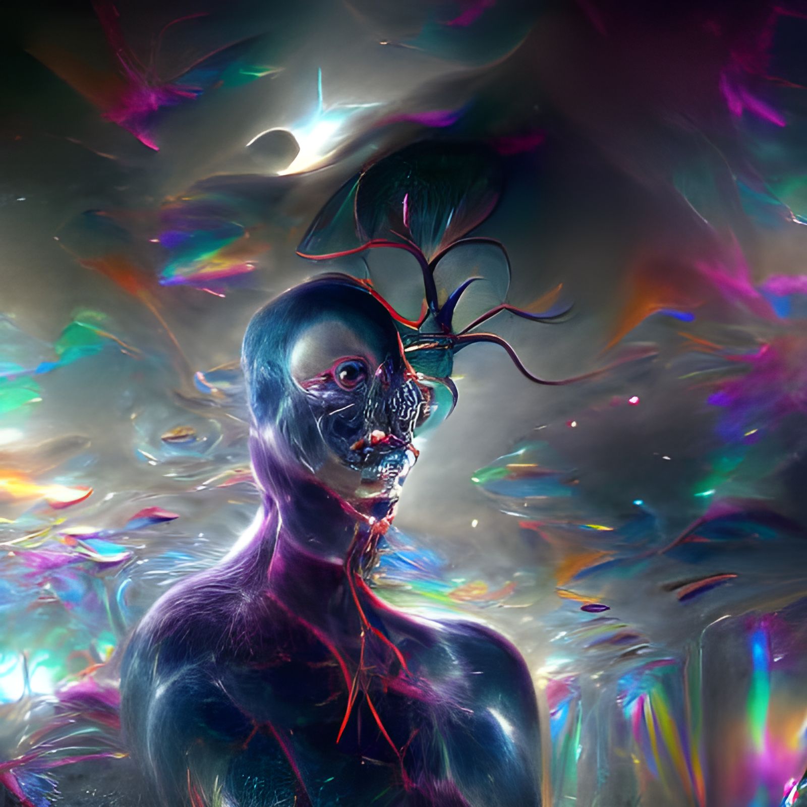 Sinister Cosmic Astral Holographic Illustration