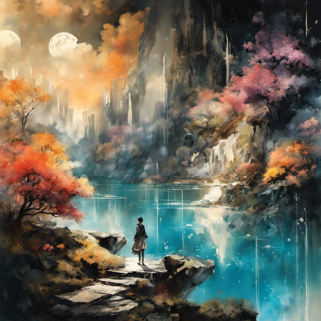 Four Seasons Landscape in Anime Realism Style