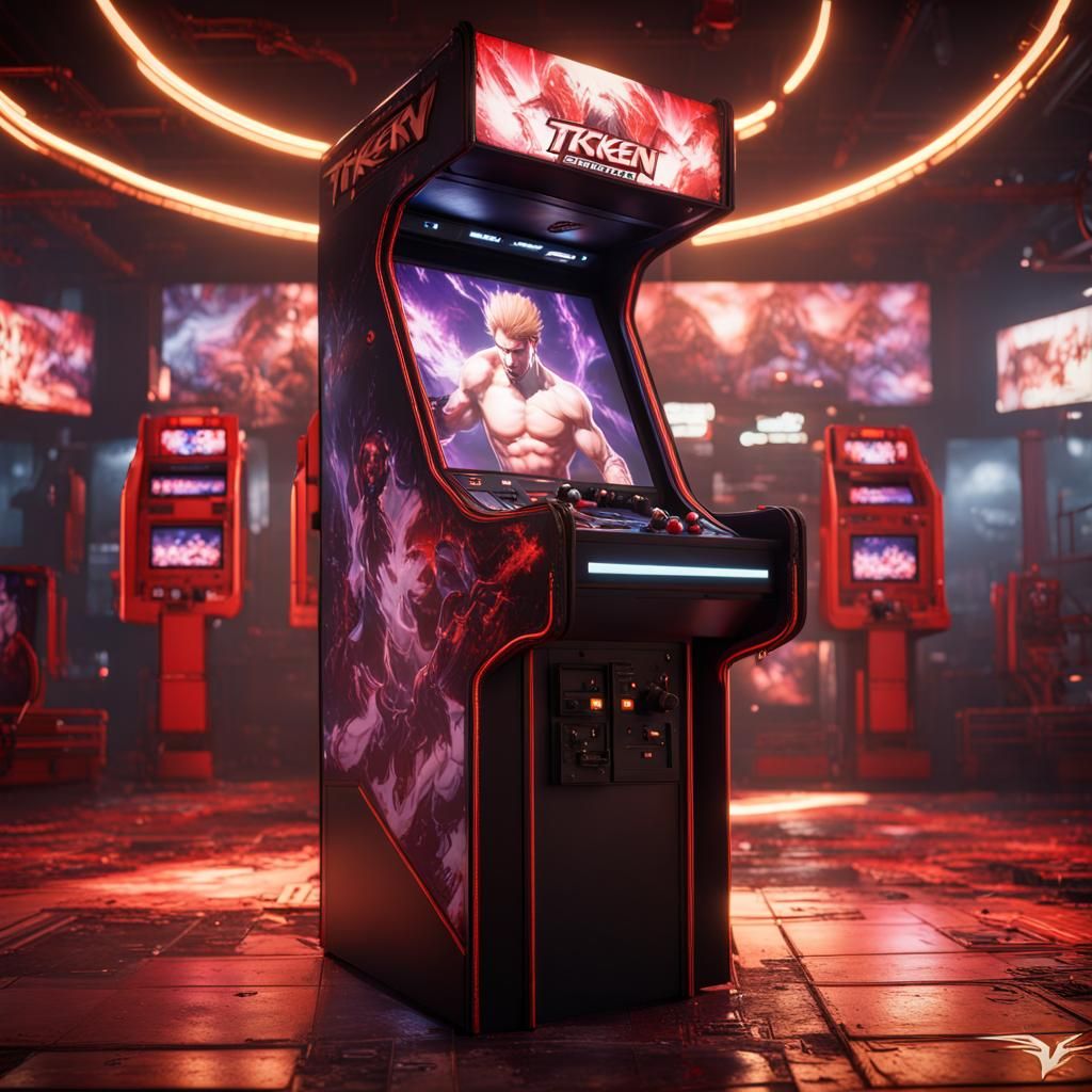 Tekken Arcade Machine in Detailed Matte Painting