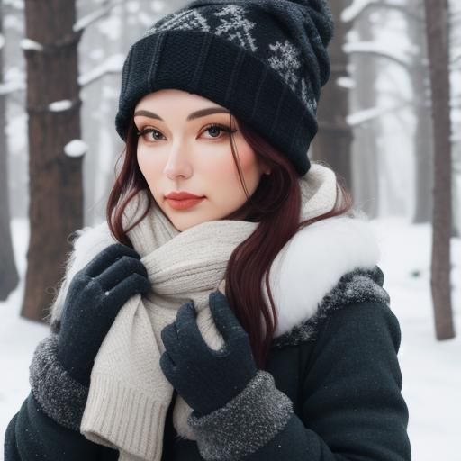 AI Generated Image of a Winter Girl