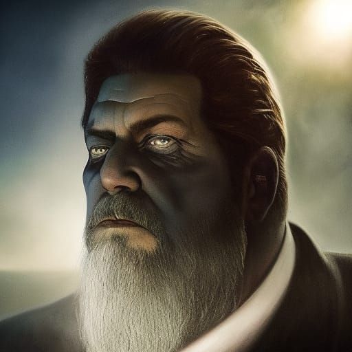 Dark Fantasy Portrait on Landscape