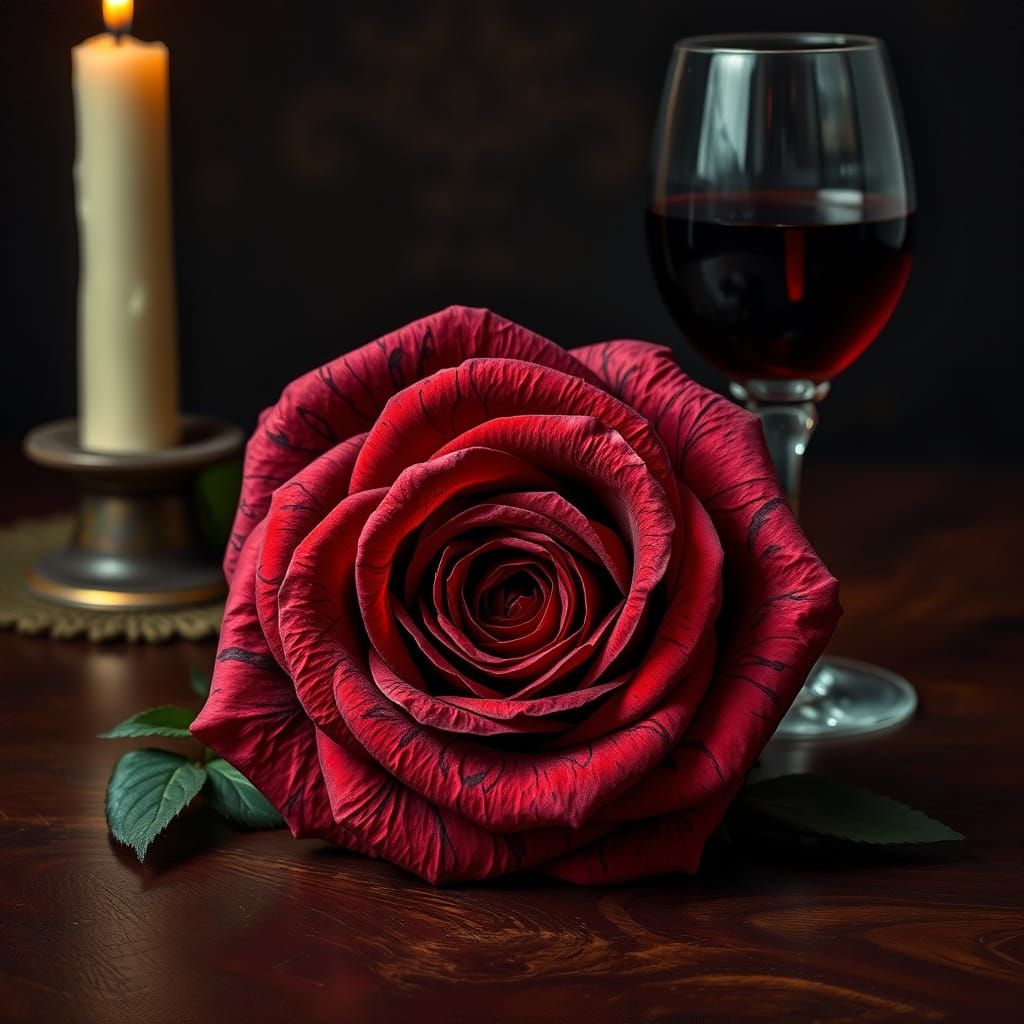 Romantic Rose Bouquet in Moody Candlelight