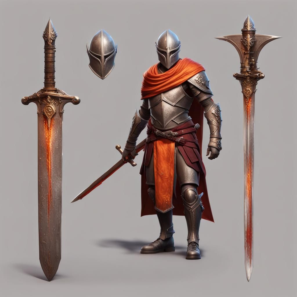 Genasi Hero in Battlefield with Flametongue Greatsword
